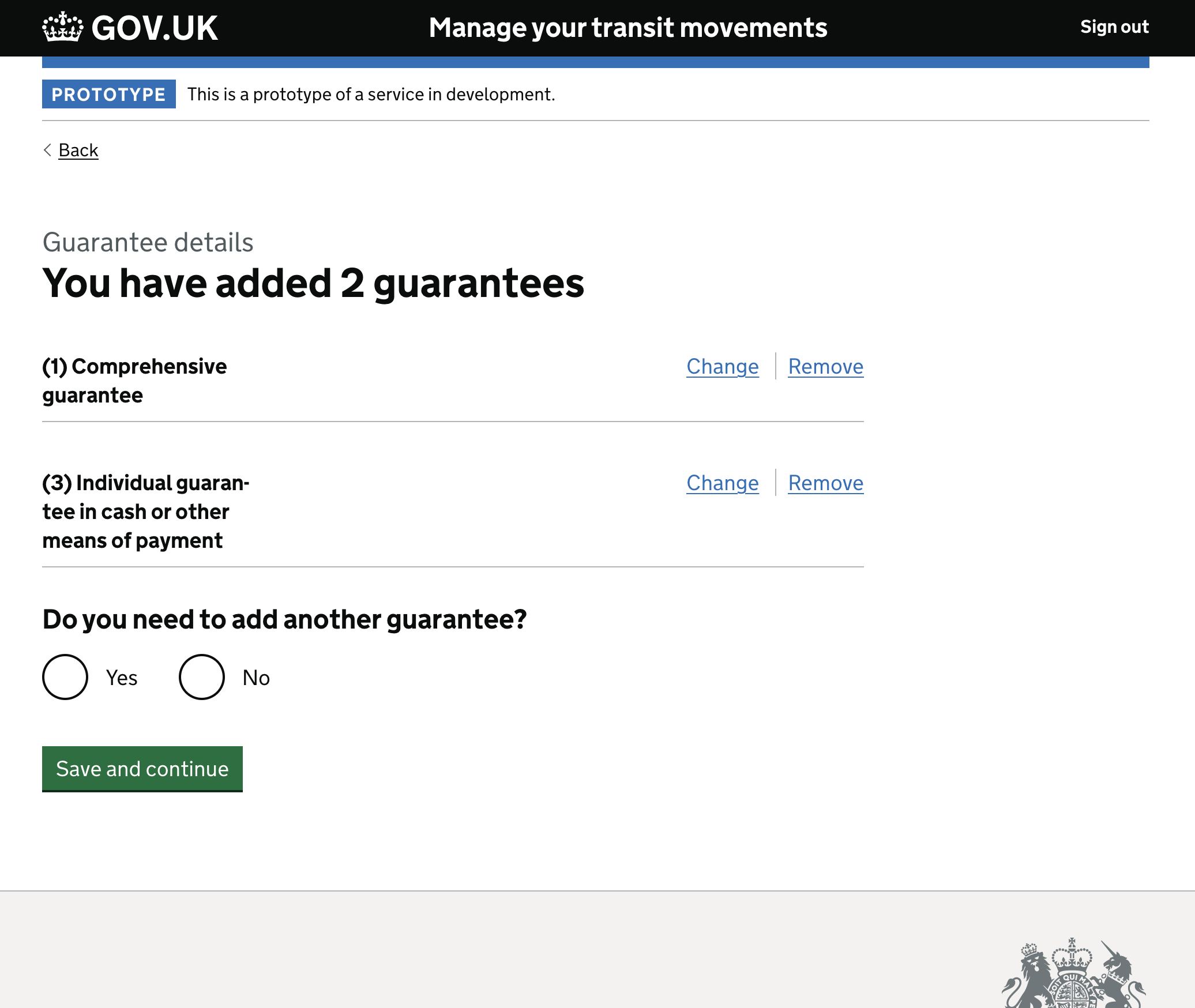 Guarantee — step 7