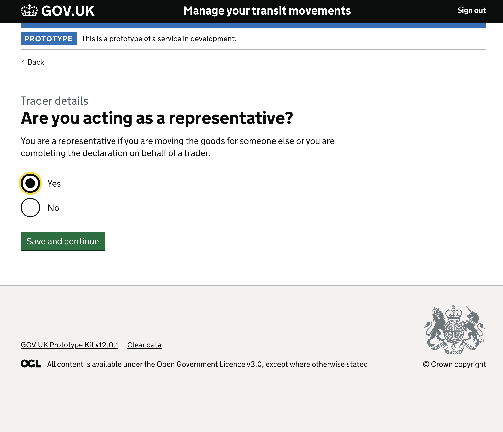 Are you acting as a representative?