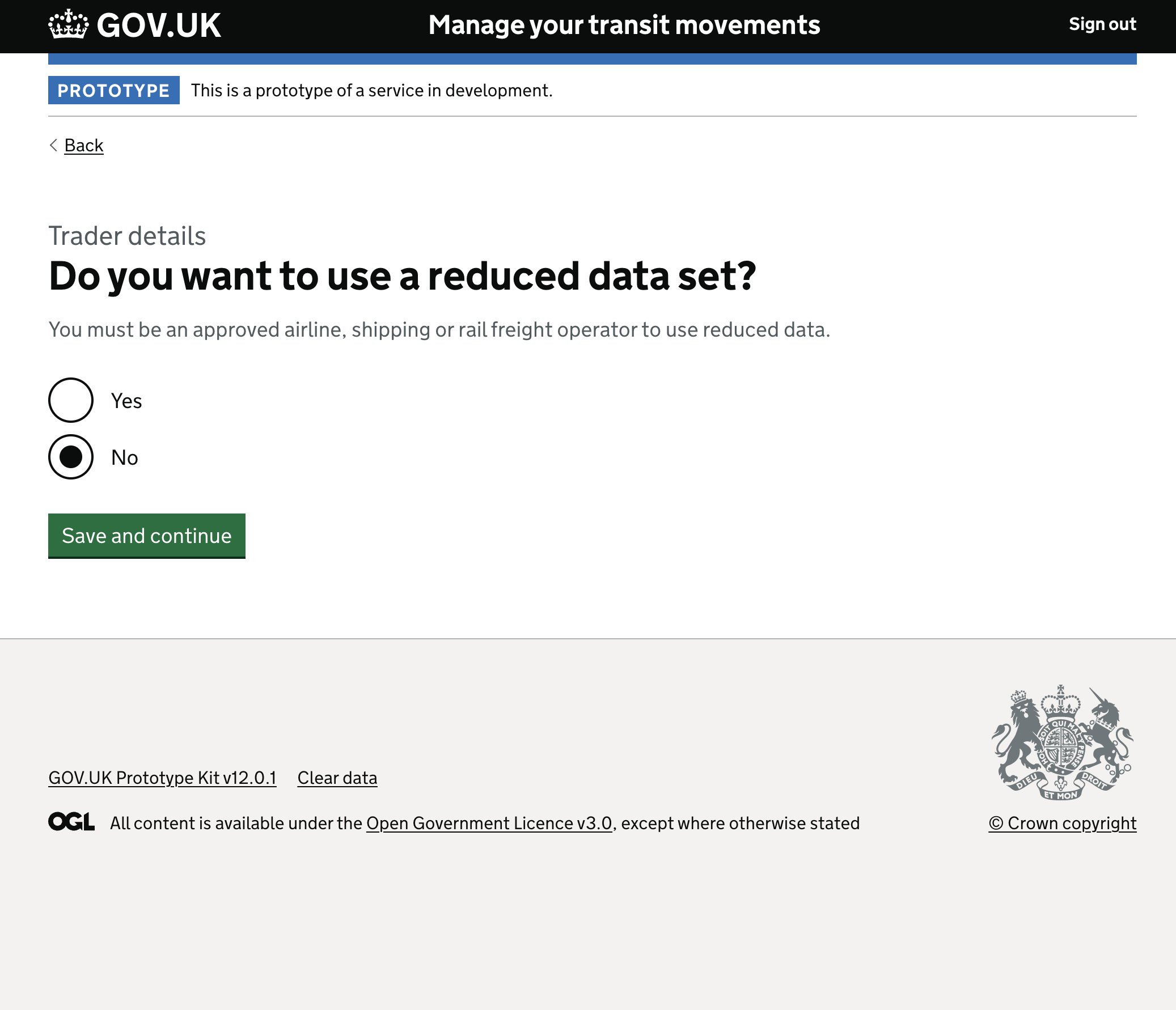 Do you want to use a reduced data set?