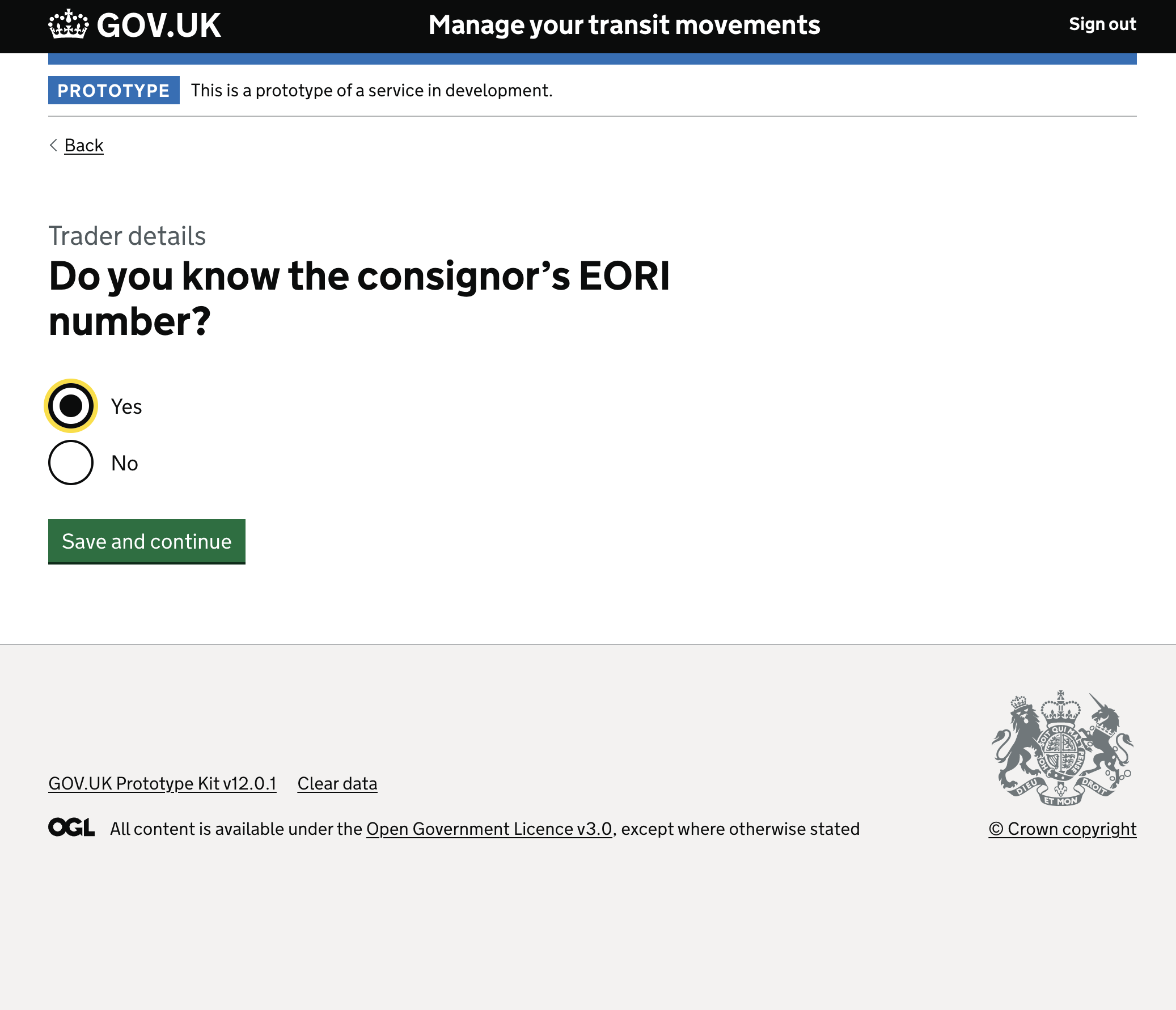 Do you know the consignor's EORI number?