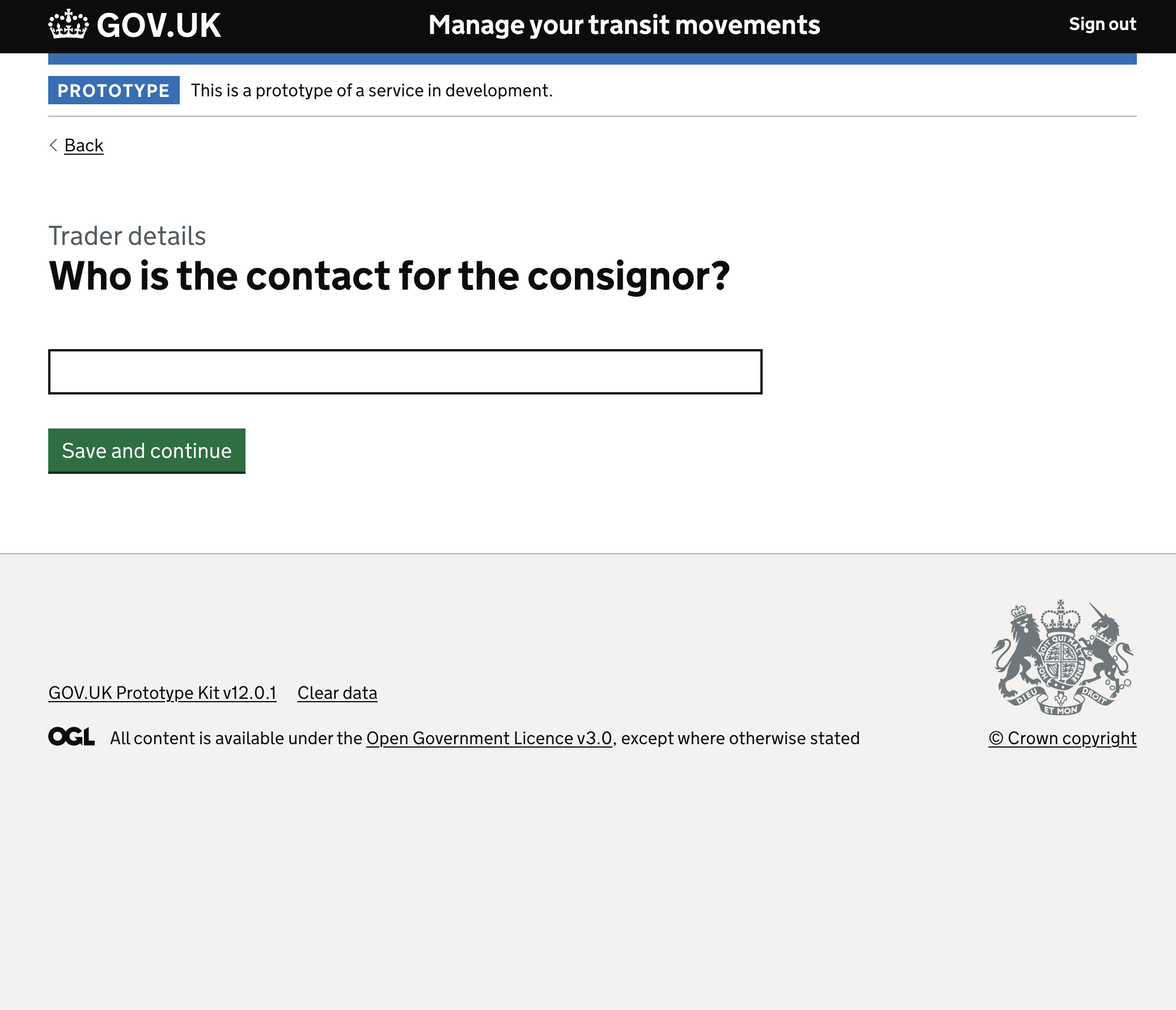 Consignor contact name