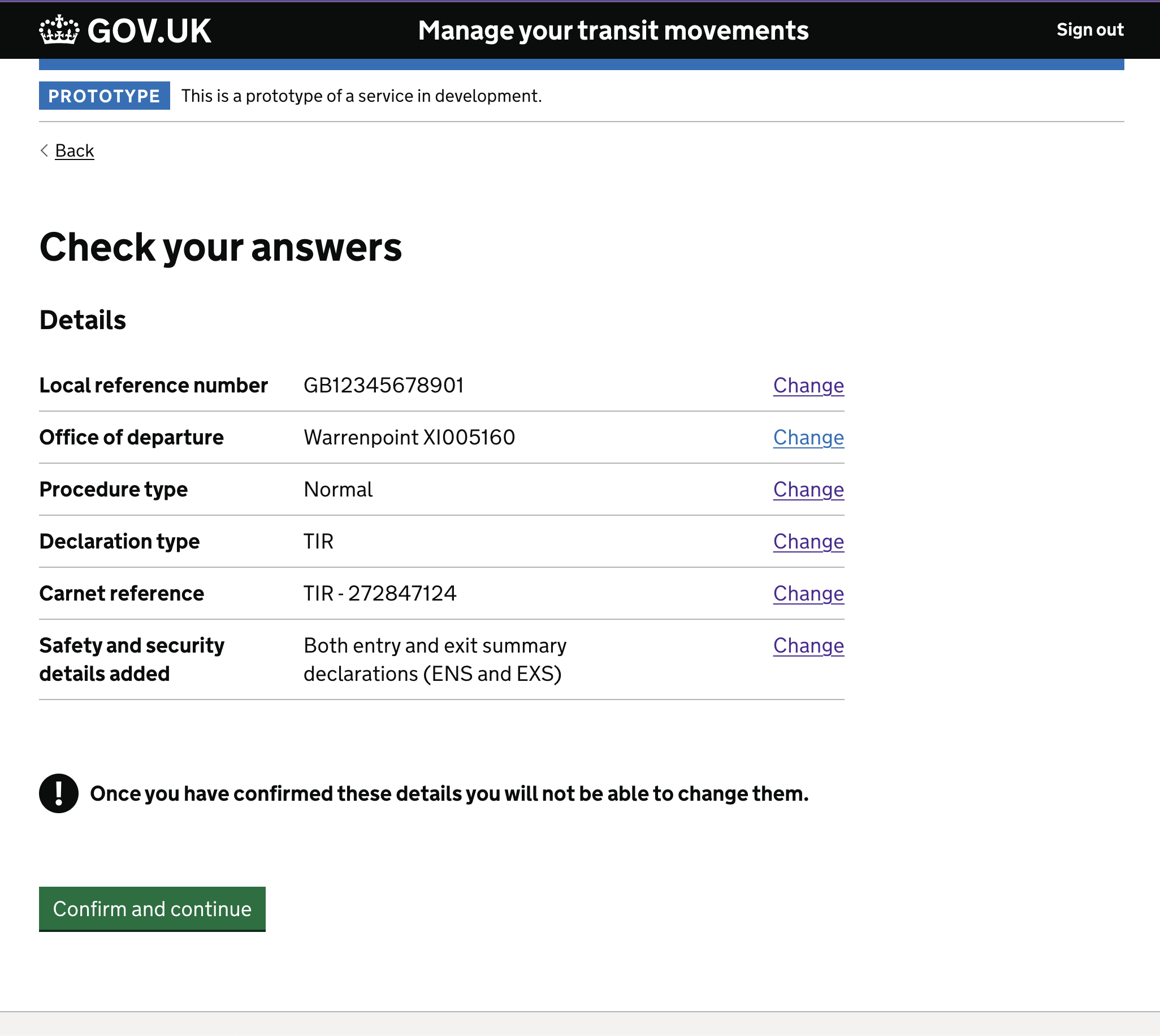 Second iteration, warning text with exclamation icon