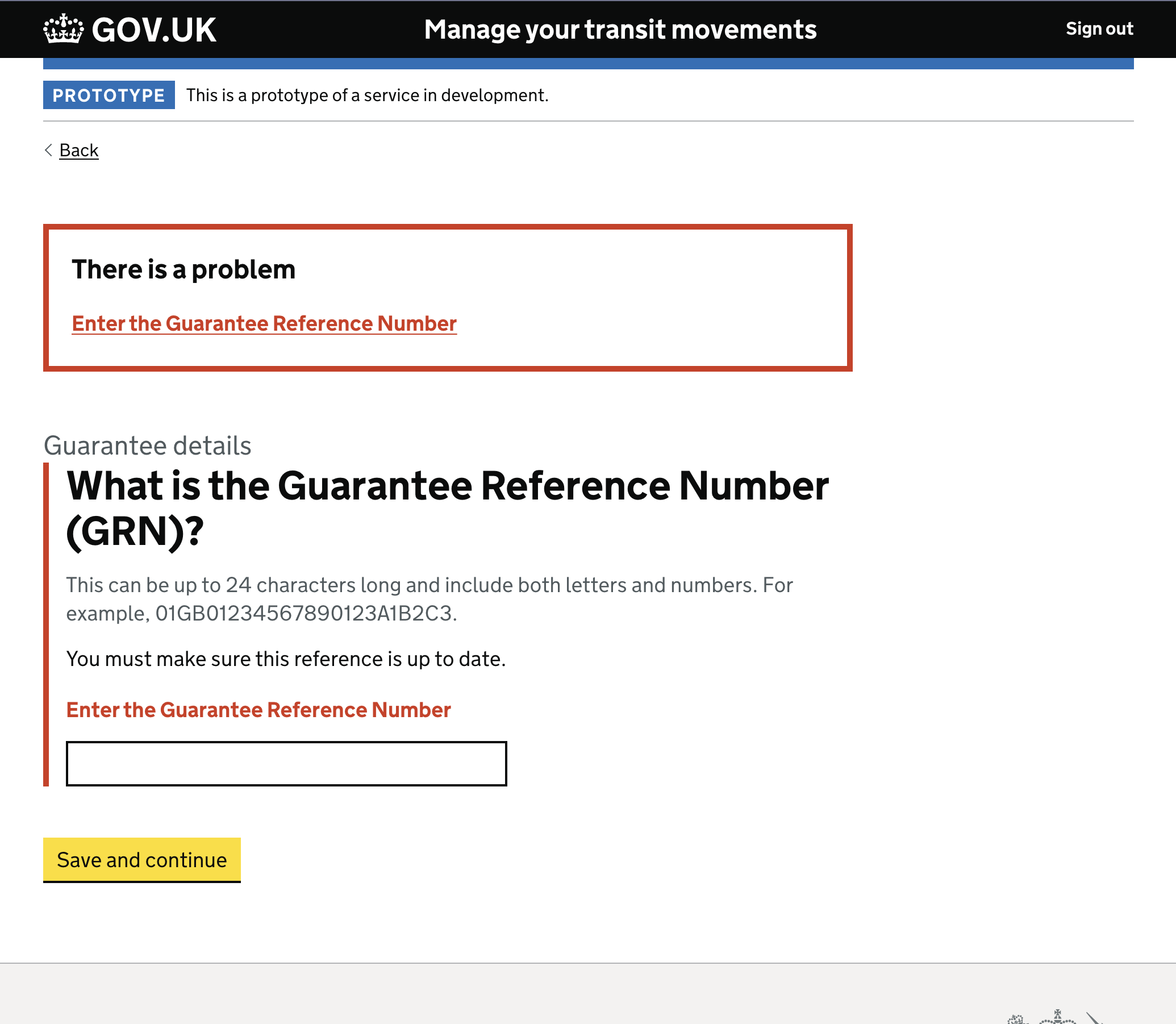 Error state, validation message and summary